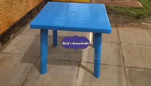 Blue Plastic Table With Four Strong Plastic Stands