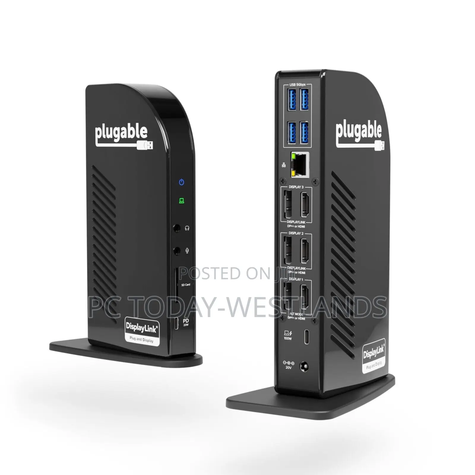 Plugable Usb C Docking Station Triple Monitor 100w Wn/Mac