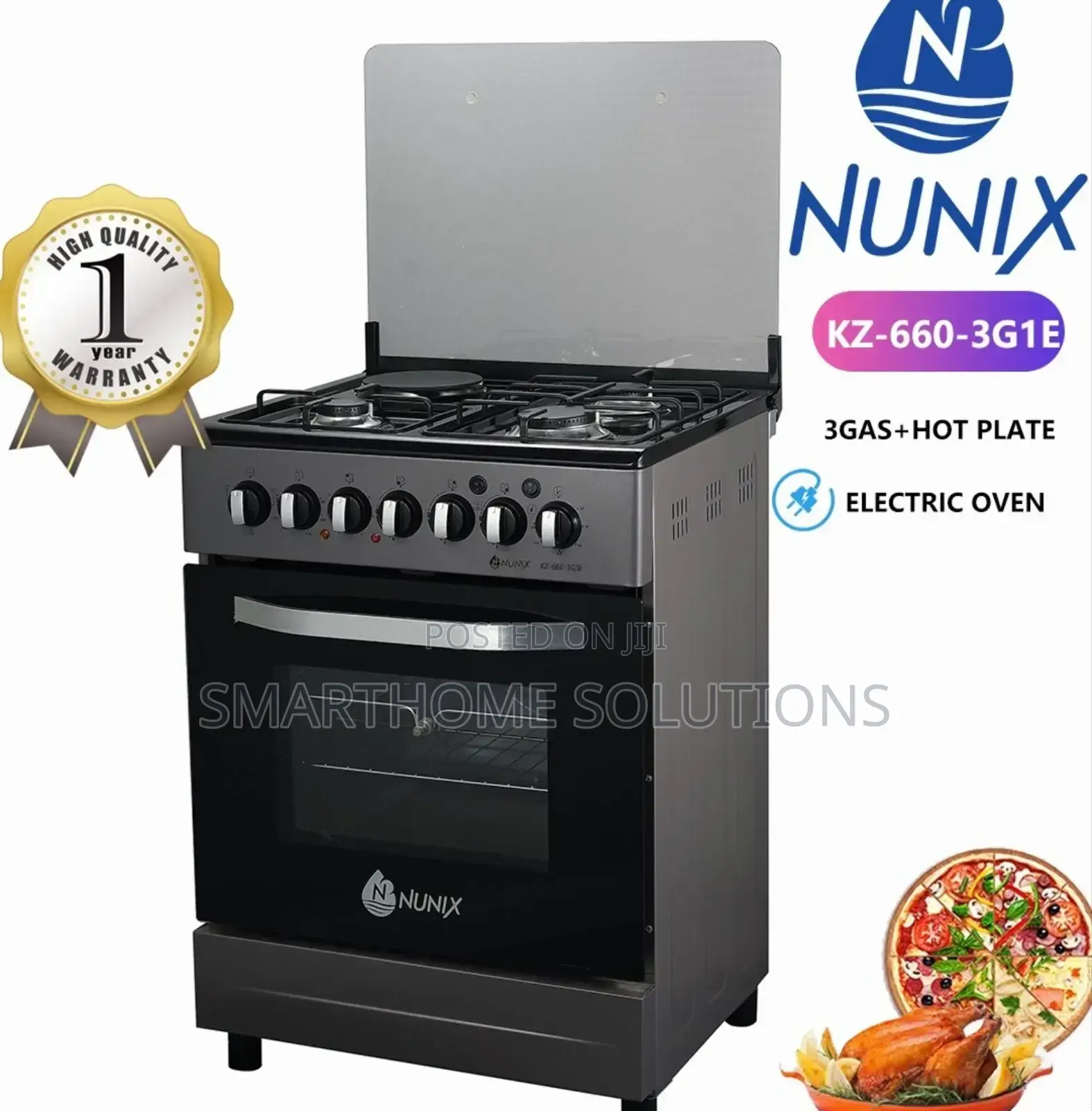 Nunix 60 by 60 Standing Cooker 3+1