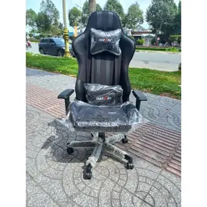 Office Chairs: Modern Leather Gaming Chair - Black