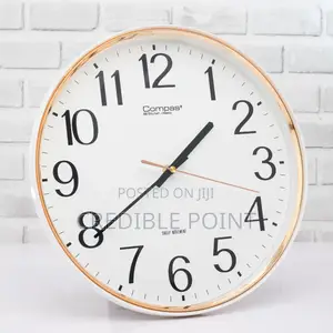 Round Clock With Gold Shiny Edges