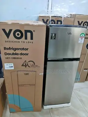 Fridge Brand New Von VRT-138drhx Double Door Fridge 138l