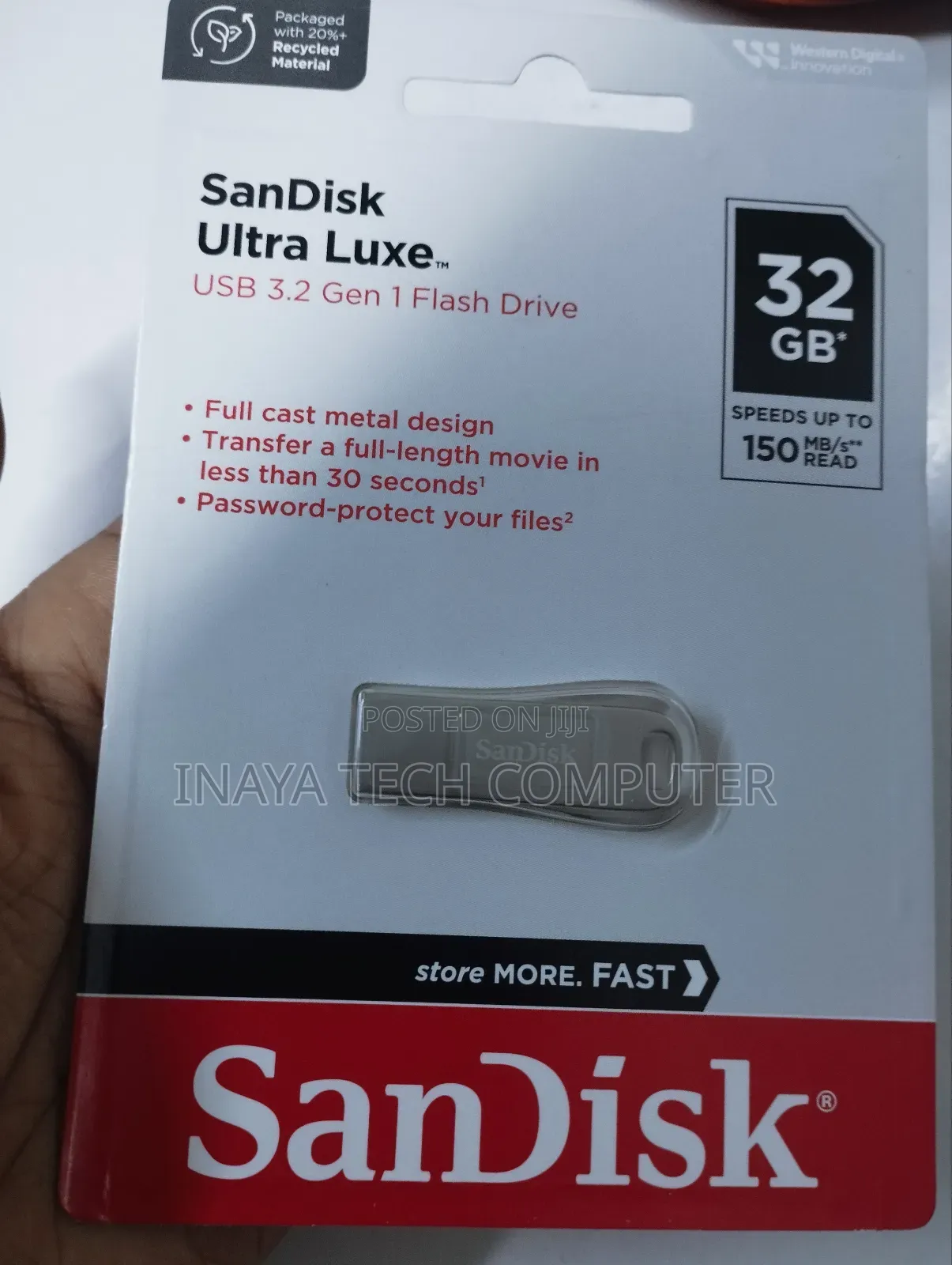 32gb Sandisk Ultra Luxe Usb 3.2 Gen 1 Flash Drive