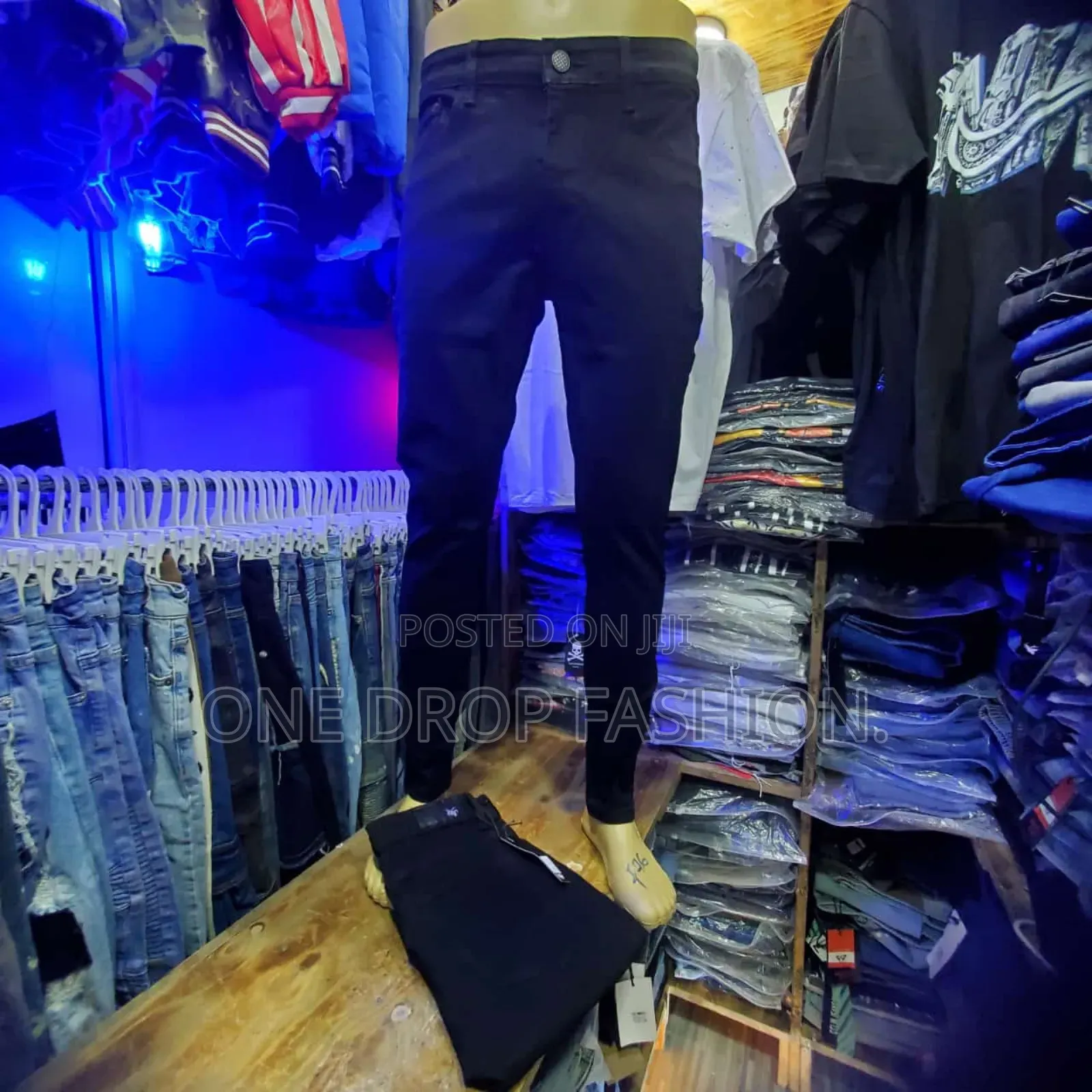 Lightblue/Black Men Jeans
