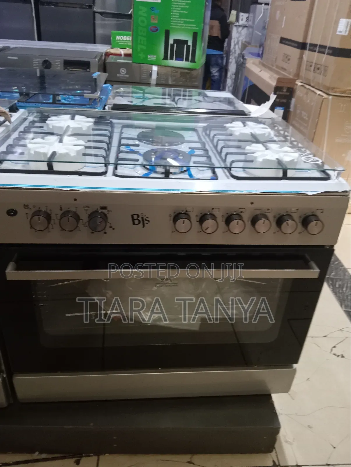 BJS Silver 60×90 5+1 Hot Plate Gas Cooker, Wok Burner