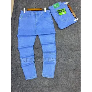 Men Ocean Blue Plain Jeans Sizes (30-38)