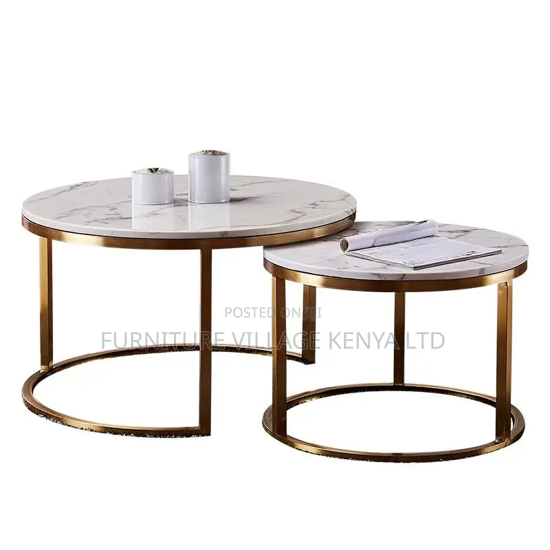 Coffee Table : Nesting Round Marble Coffee Table