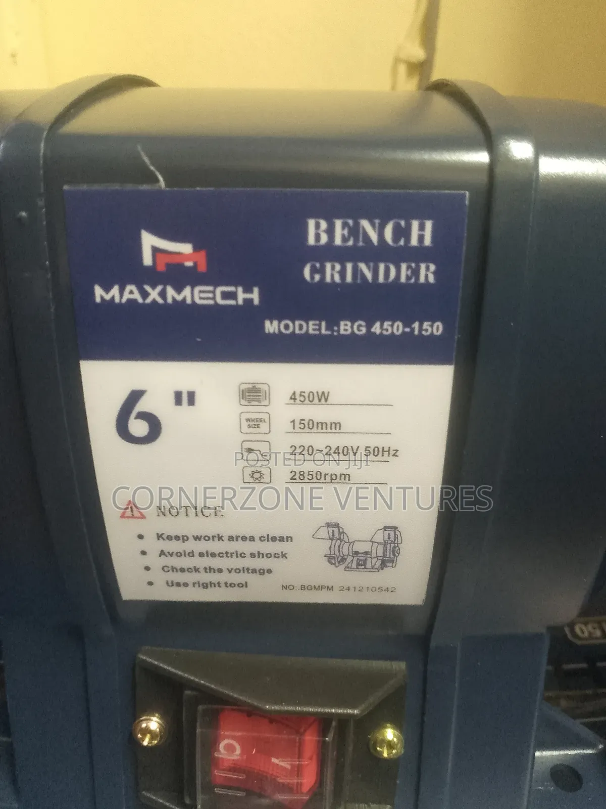 Knife Sharpener/ Bench Grinder 6" 450w Maxmech