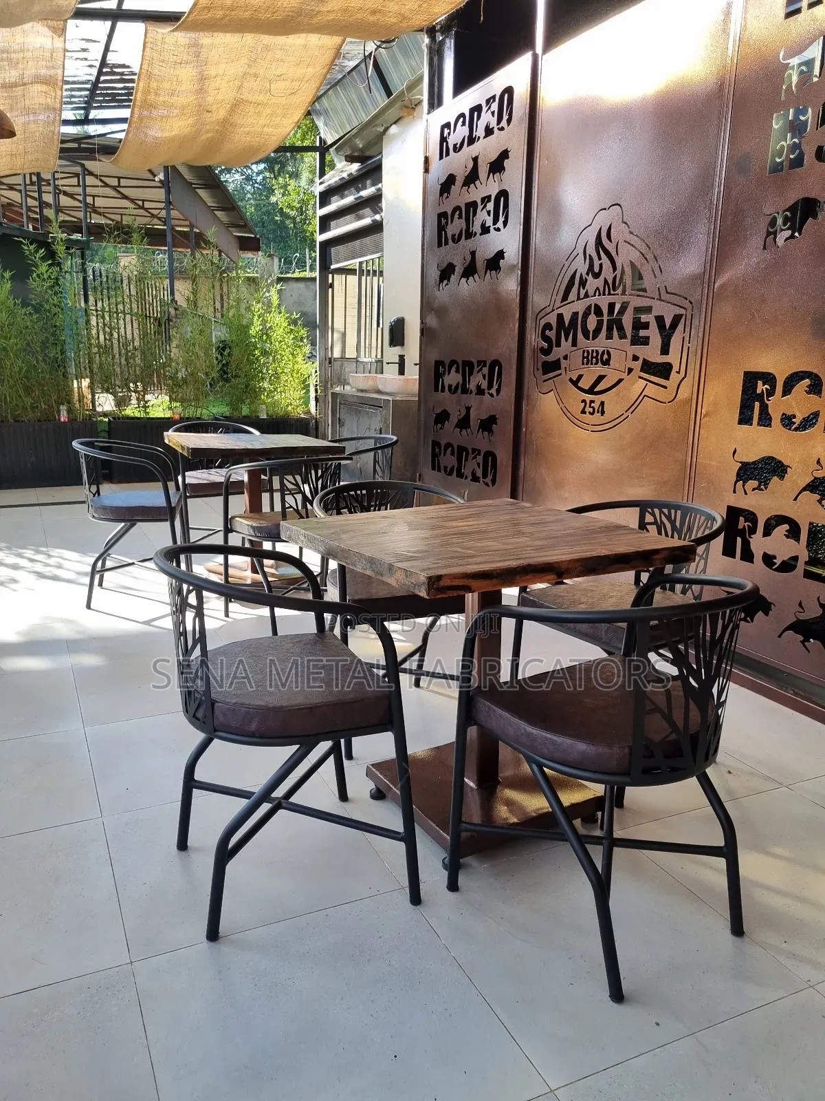 Restaurant Laser-Cut Chairs With Powder Coating Finish