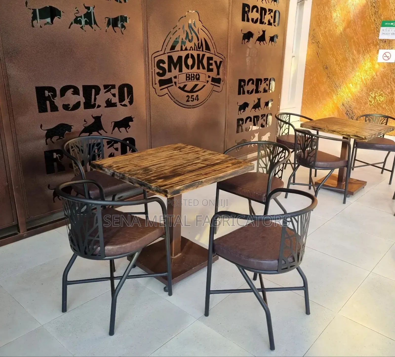 Restaurant Laser-Cut Chairs With Powder Coating Finish
