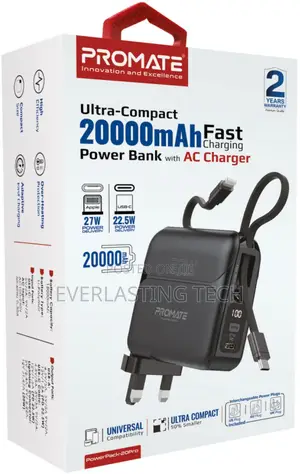 Promate 20000mah Power Bank • 27w Power Delivery