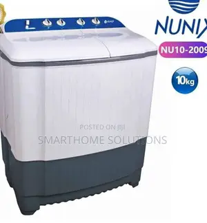 White Nunix 10kg Two Tub Washing Machine Nu/10kg