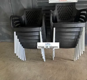 Strong Chair With Metal Tubing Legs Black Armlest Chair