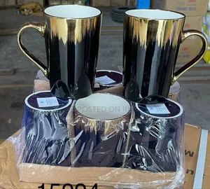 6 PCS Ceramic Gold Mugs