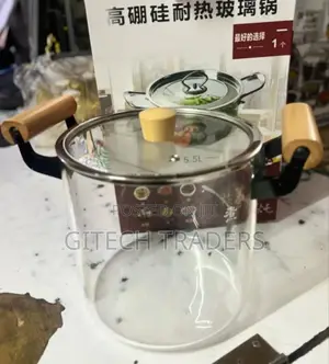 5.5 Borosilicate Glass Cooking Pot Microwave Safe