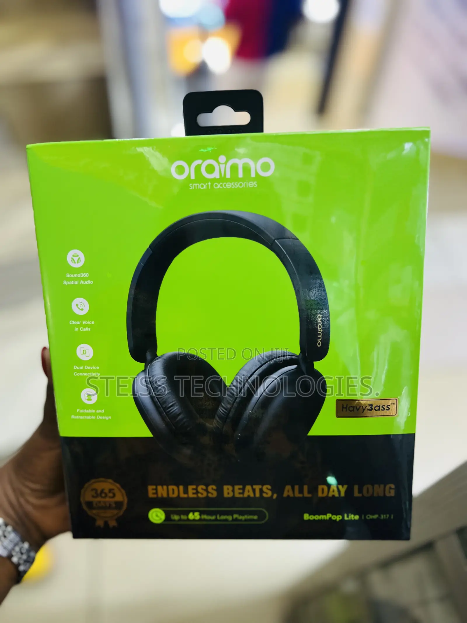Oraimo Black Wireless Headsets 