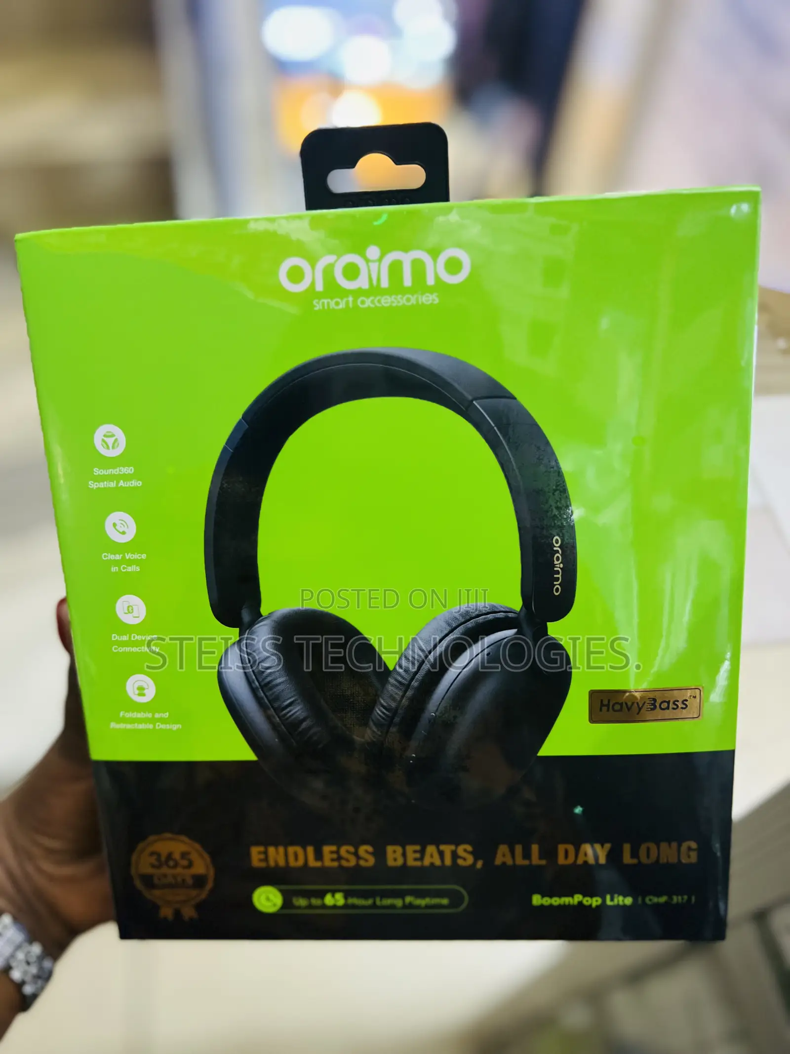 Oraimo Black Wireless Headsets 