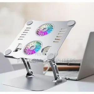 Metallic Laptop/ Tablet Stand With Dual Cooling Fans