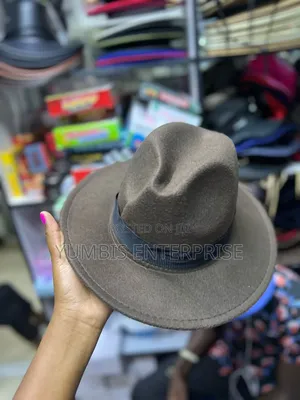 Chocolate Brown Unisex _Fedora Hats Kes 700