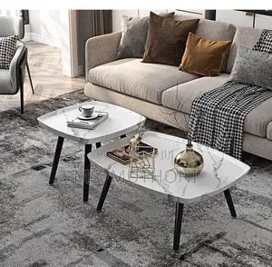 High Quality 2pc Coffee Table ( White / Grey )