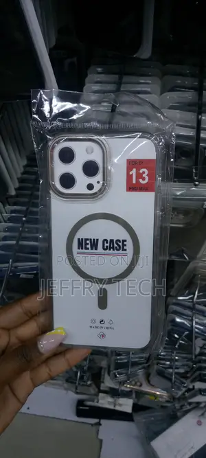 Gray Magsafe Clear iPhone 13 Pro Max Case With Raised Camera
