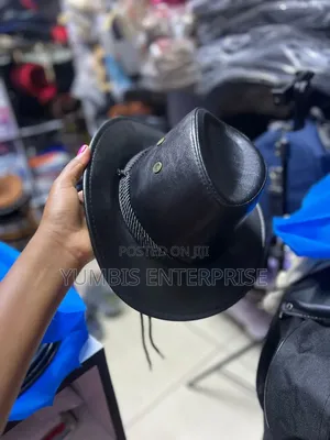 Black Small Size Kids 'Cowboy:Hats at 800 Leather Material