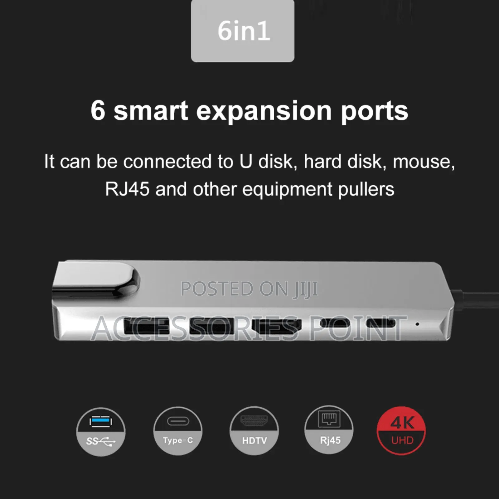 6-in-1 Type C Hdmi Adapter, for Macbook Pro,iPad Pro,Xps