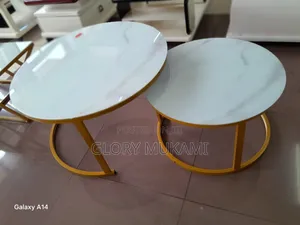 Coffee Marble Round Table Set