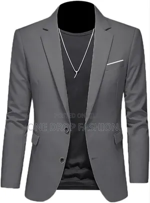 Grey/Cream Men Blazer/Coats18321