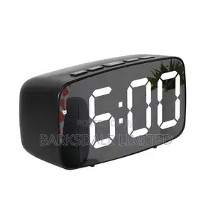 Digital Oval Mirror Surface Clock Led Electronic Alarm