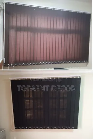 Black and Chocolate Brown Office Window Curtain Blinds