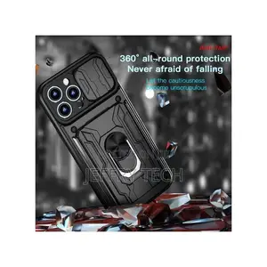 iPhone 12 Pro Max Case Metal Ring Slider Camera Cover