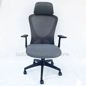 Office Chairs:Grey Mesh Back Office Chair With Headrest