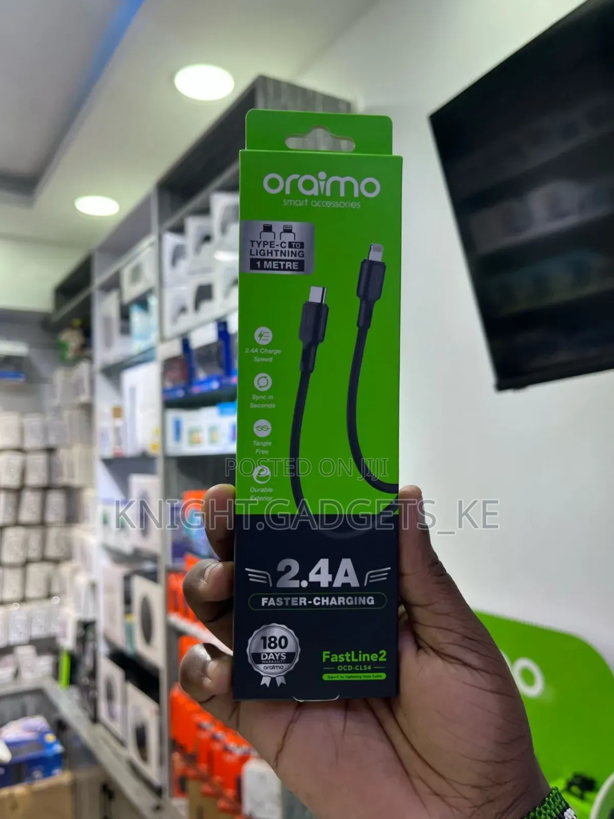 Type -C to Lightning Oraimo Data Cable (1metre)!