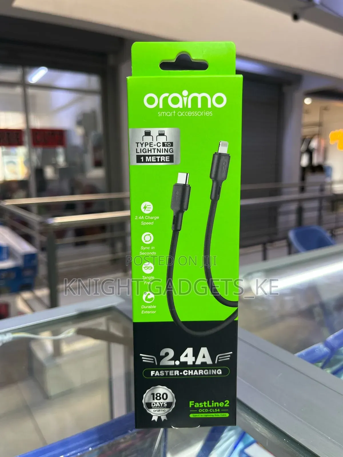 Type -C to Lightning Oraimo Data Cable (1metre)!