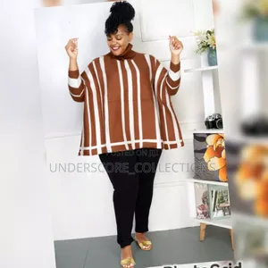 White/Brown Striped Ponchos