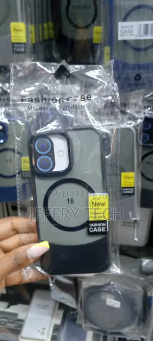 Black iPhone 16 Series Luxury Bottom Cut Magsafe Back Cover