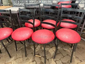 Red Round Restaurants And Bar Low Chairs
