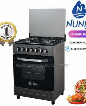 Nunix 60×60 3g+1e Standing Cooker With Electric Oven N/3g