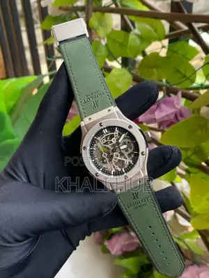 Green Silver Hublot Automatic Gents Watch