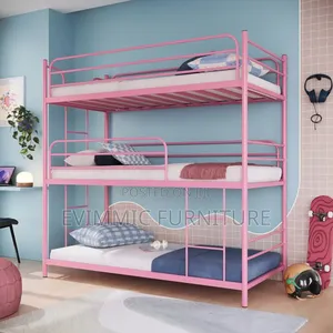 Tripple Sleeper Pink Steel Metal Bunk