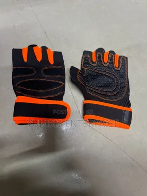 Black Orange Work Out Gloves
