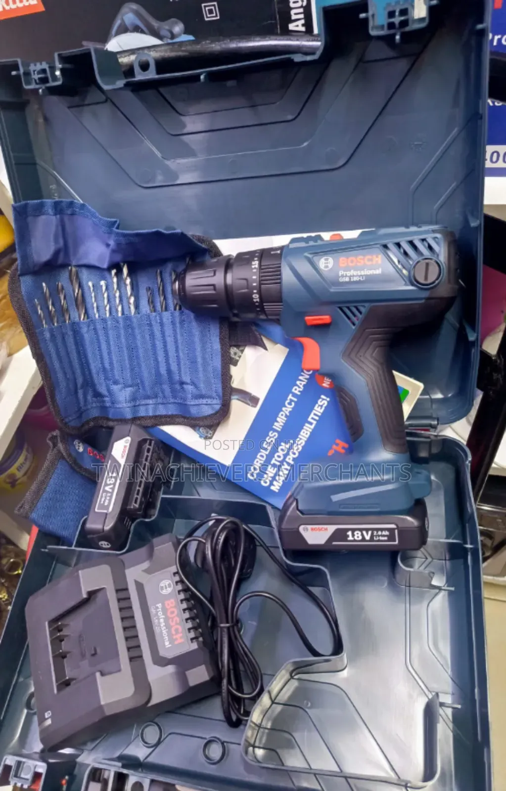 Original Bosch Cordless Drill 18v 2 Batteries