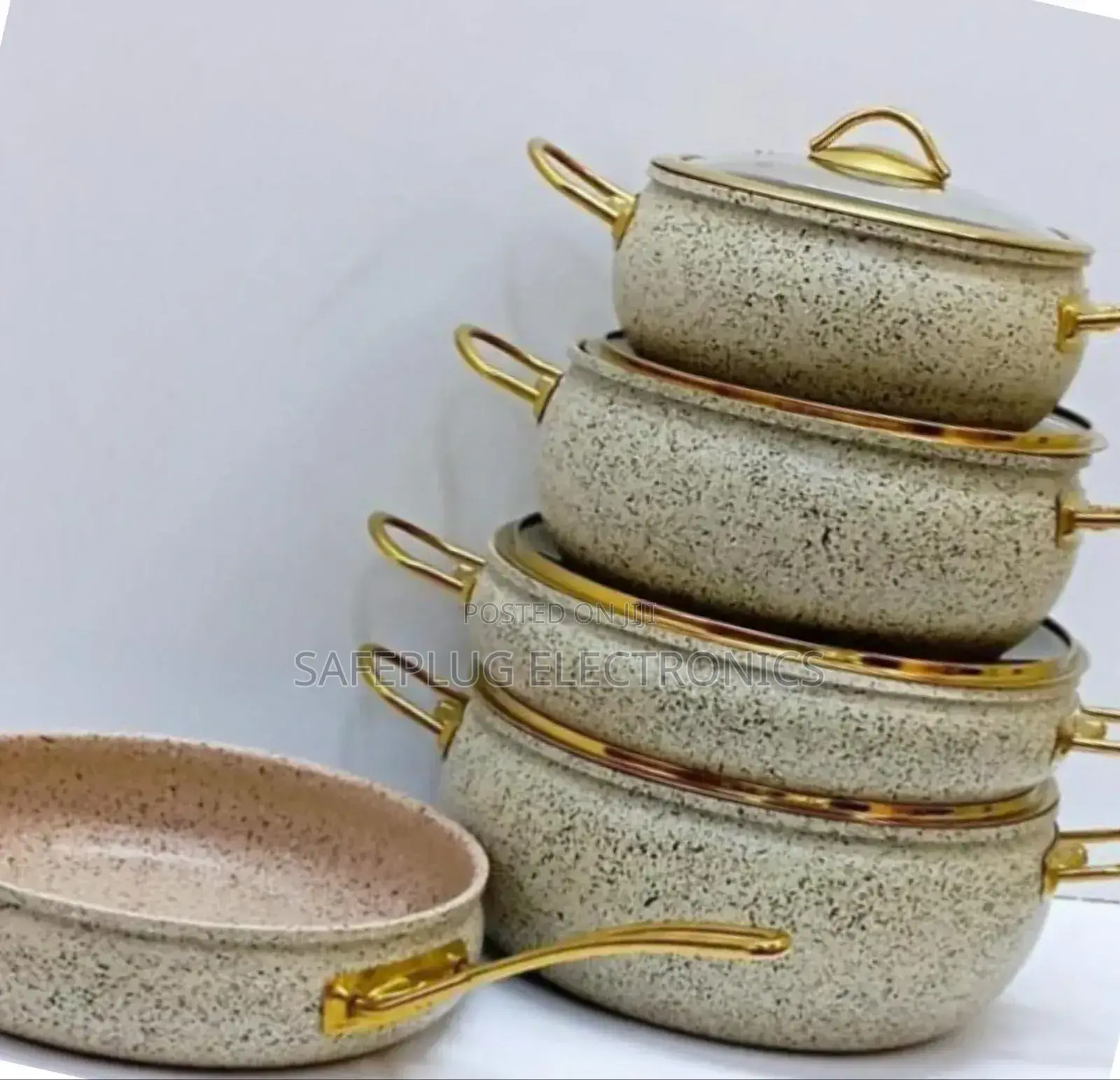 Nsfe - 9pcs Granite Cookware Set, Non Stick