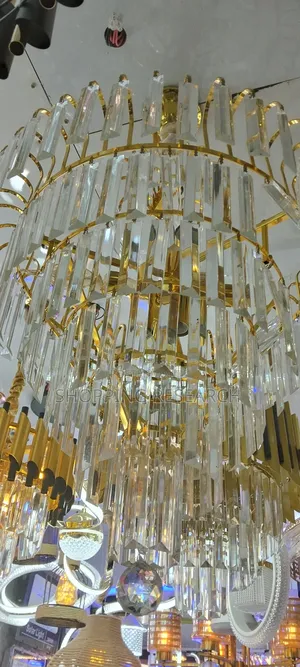Modern Crystal Chandelier Gold Hanging Pendant Ceiling Light