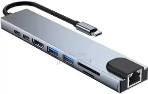 Type-C to HDTV 8 in 1 Rj+Tf+/Sd+Hdtv+Usb3.0,3.2+Type-C+Pd 8i