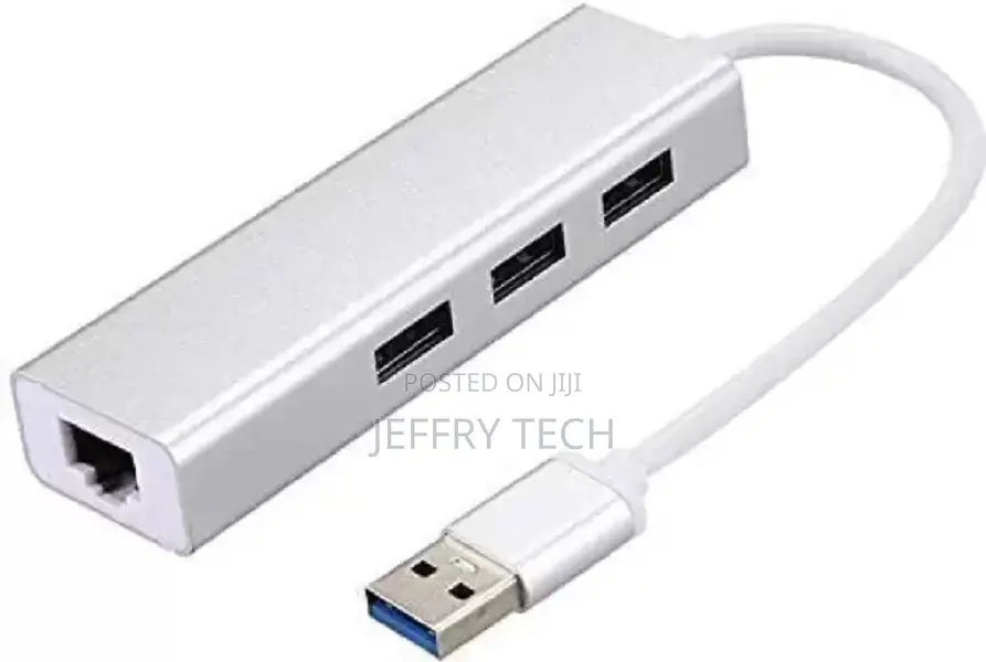 Ruhza Rj45 Adapter, Usb Hub + Type-C to 3 Port Gigabit Ether
