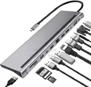 Microware Usb Type C Hub Adapter Laptop Usb-C 12-in-1 Multif