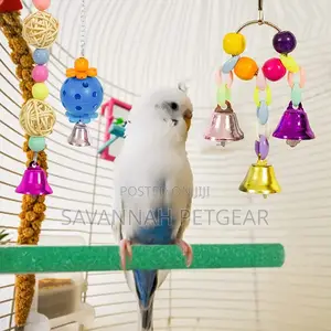 Colorful Rattan Hanging Bell Chain Bird 12pack Parrot Toys