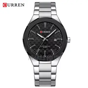 Curren Silver Black Male Watch~ Kingly Curren Watch No. 8476